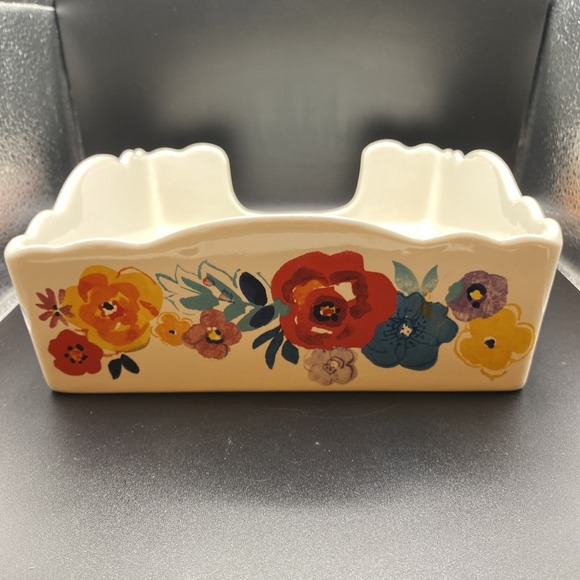The Pioneer Woman Floral Flea Market Napkin Holder Colorful Ceramic Stoneware - Picture 4 of 9